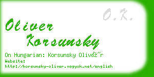 oliver korsunsky business card